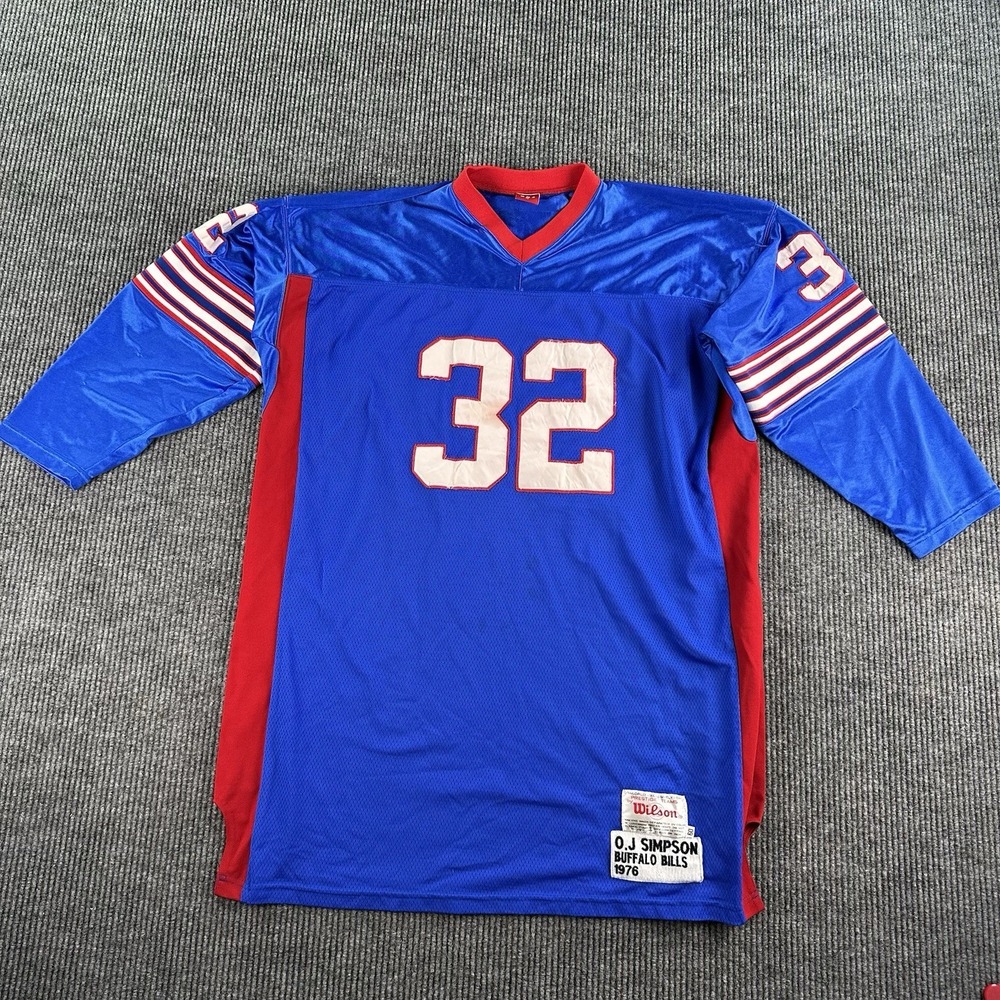 Vintage OJ Simpson Jersey Men 60 Blue Red Buffalo Bills 1876 Wilson NFL Prestige